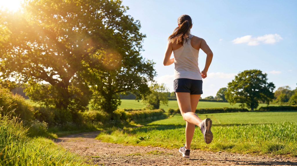 Two friends walking together outside for daily exercise